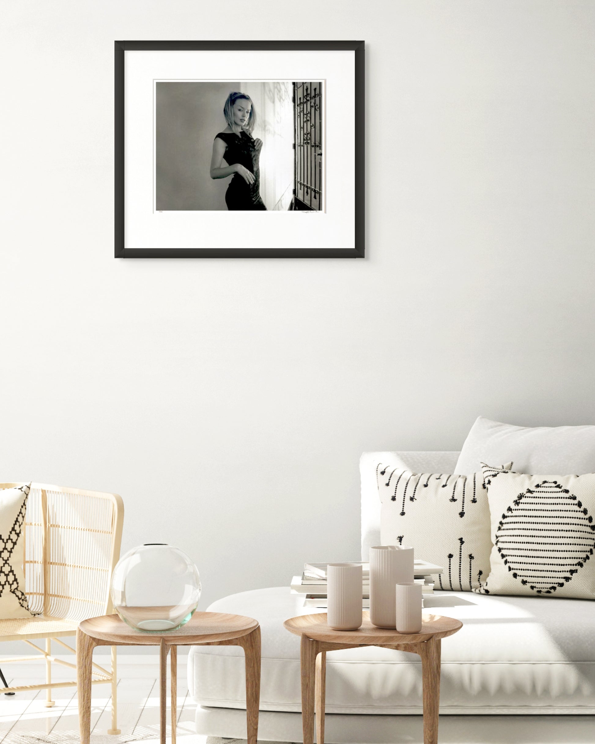 Framed Collector Edition photographic portrait of Kylie Minogue by Robin Sellick, showcasing fine art presentation and archival framing detail.